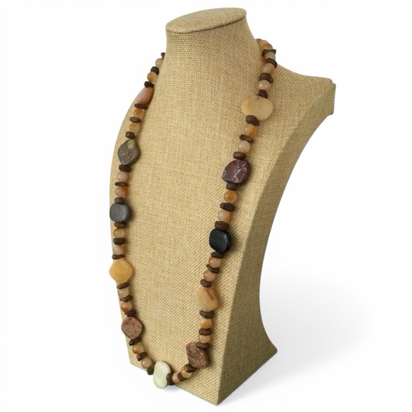 Artisan Semi‑Precious Stone Necklace - Ferruginous Quartz - Silver‑Tone - 31"L - Picture 6 of 16